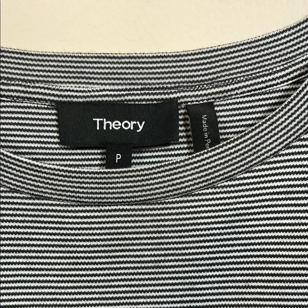 Theory Womens Perfect T-Shirt Dress in Striped Cotton Jersey Size P Small - Picture 4 of 5